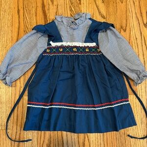 Vintage 1980s Polly Flinders Hand-Smocked Dress - 3T